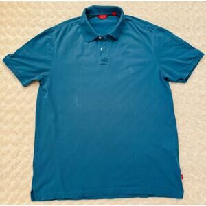 IZOD Mens Pique Cotton Royal Blue Preppy Classic Polo Shirt Size Large